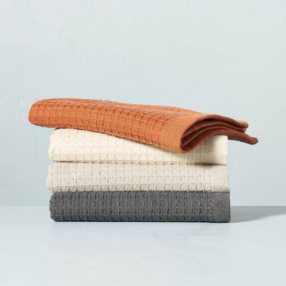 Hearth & Hand 4pk Waffled Cotton Dishcloth Set - Fall Neutrals